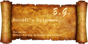 Bordás Gilgames névjegykártya